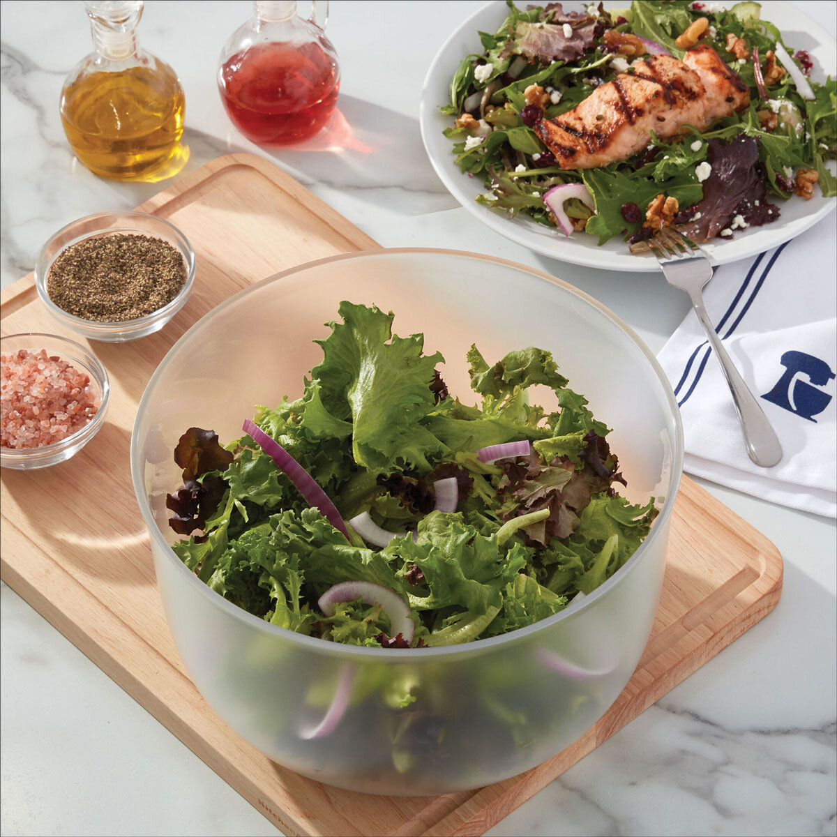 KitchenAid Salad Spinner in Pistachio lifestyle image