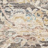 Grey and beige rug with detailed symmetrical pattern and vintage-style accents Grey and beige rug with detailed symmetrical pattern and vintage-style accents