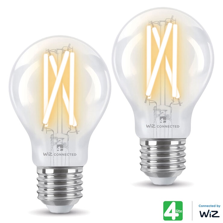 4lite WiZ Connected E27 Clear Smart Bulbs 2 Pack 4lite WiZ Connected E27 Clear Smart Bulbs 2 Pack