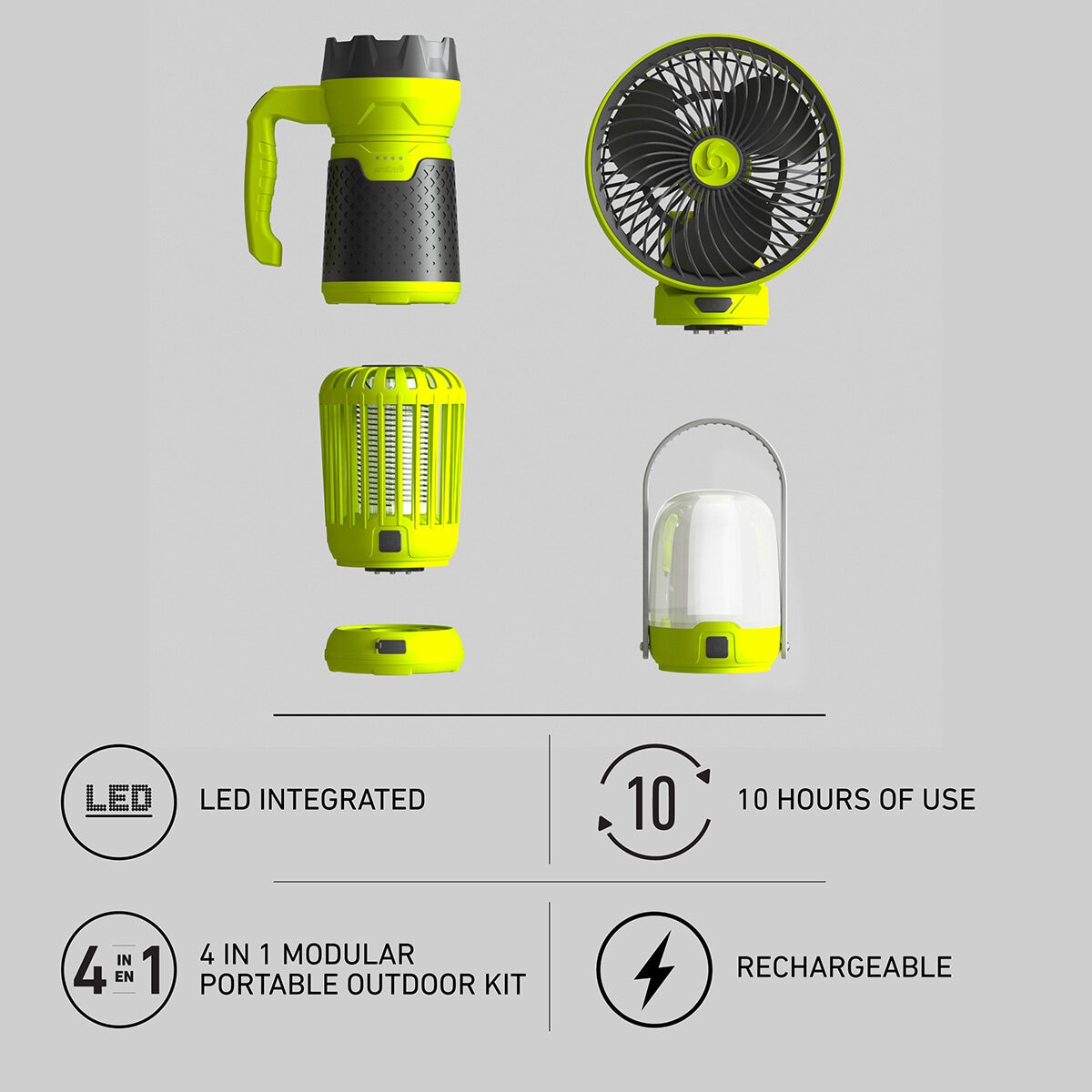 Graphic showing the technical features of the kit Graphic showing the technical features of the kit