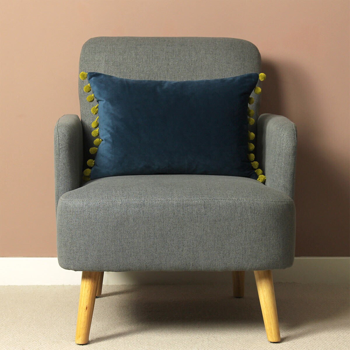 Carnival Indigo Velvet Bolster Cushion, 2 Pack Costco UK