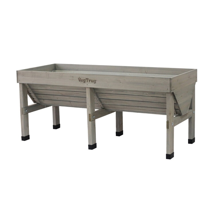 VegTrug 1.8m Medium Raised Wooden Planter in Grey