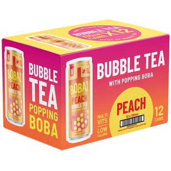 Bobaz Bubble Tea Peach, 12x310ml