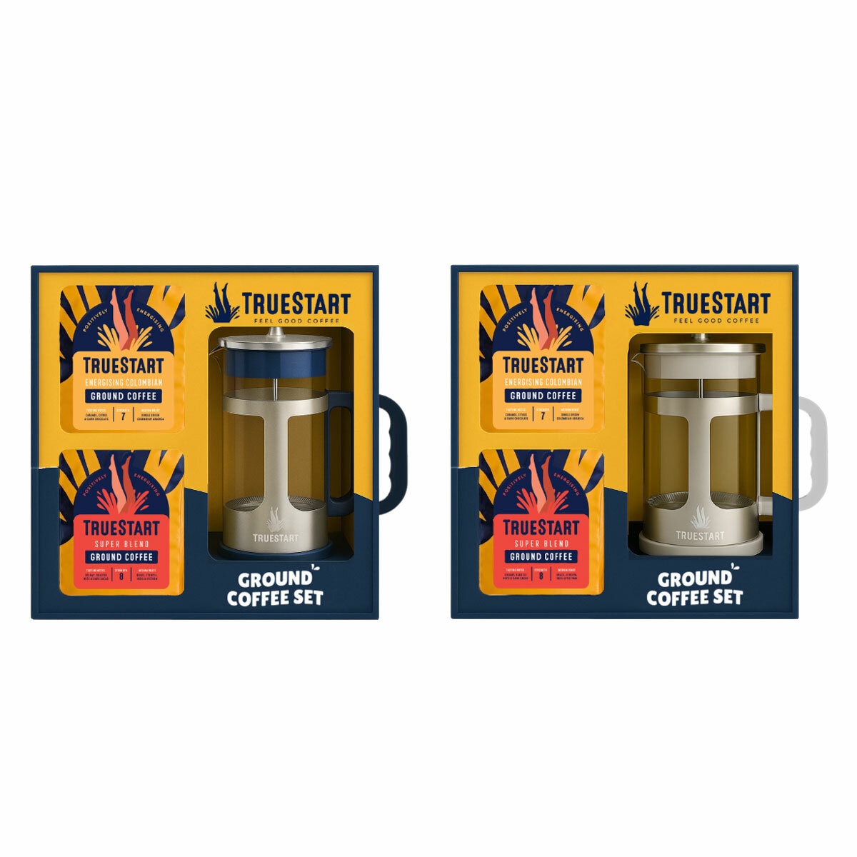 Truestart Cafetiere & Ground Coffee Set in 2 Options