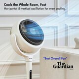 Aircraft LUME Ultra Quiet 2 in 1 Air Circulator Fan, Side View Tilt showing Horizontal and Vertical Osicallation