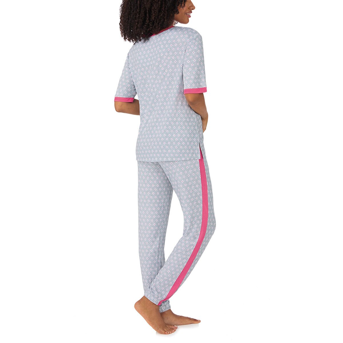 DKNY Ladies Short Sleeve Tee & Jogger Lounge Set in Grey