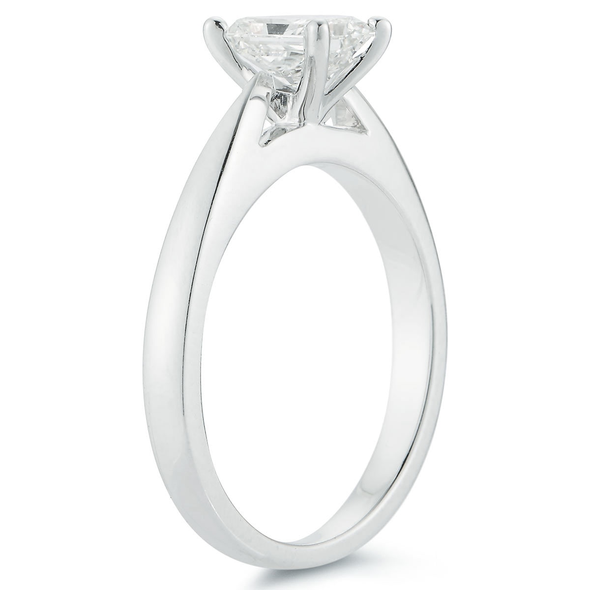 1.0ct Radiant Cut Diamond Solitaire Ring, Platinum