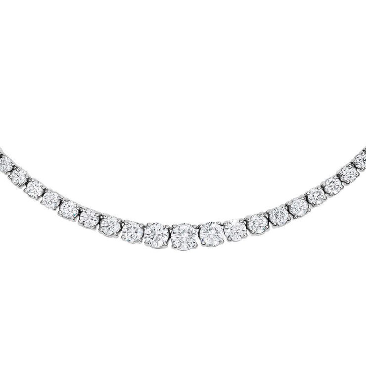 10.20ctw Round Brilliant Cut Diamond Necklace, 18ct White Gold Costco UK
