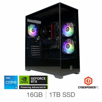 CyberPower, Intel Core i5, 16GB RAM, 1TB SSD NVIDIA GeForce RTX 5060 Ti, Gaming Desktop PC CyberPower, Intel Core i5, 16GB RAM, 1TB SSD NVIDIA GeForce RTX 5060 Ti, Gaming Desktop PC