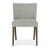 Front image of Milan lowback upholstered grey dining chair