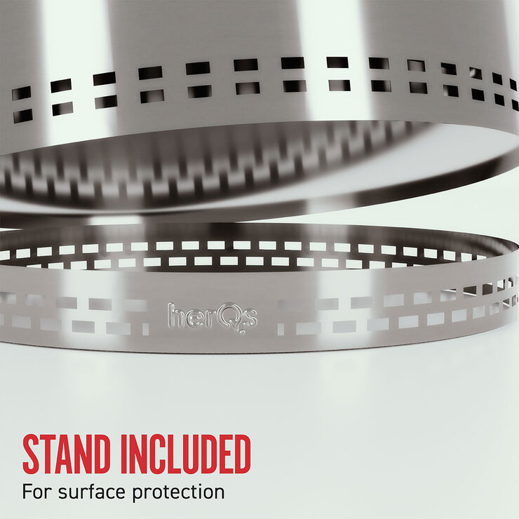 HerQs Chief 68cm Wood Burning Stainless Steel Fire Pit Bundle