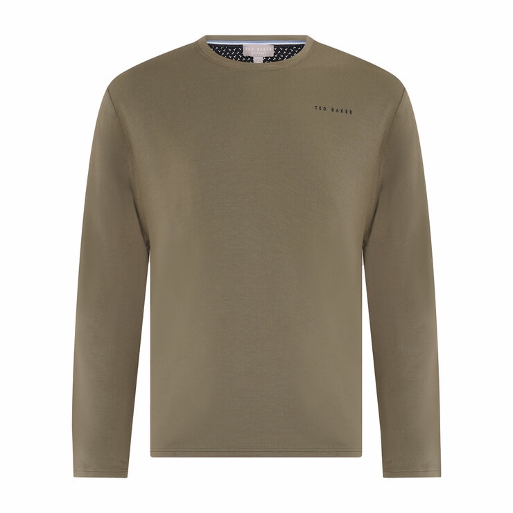 Ted Baker Mens Long Sleeve Lounge Set in Olive & Black
