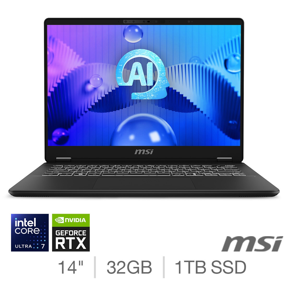 Buy MSI Prestige, Intel Core Ultra 7, 32GB RAM, 1TB SSD, NVIDIA GeForce RTX 3050, 14 Inch Laptop, 9S7-14N211-003  at costco.co.uk 607549