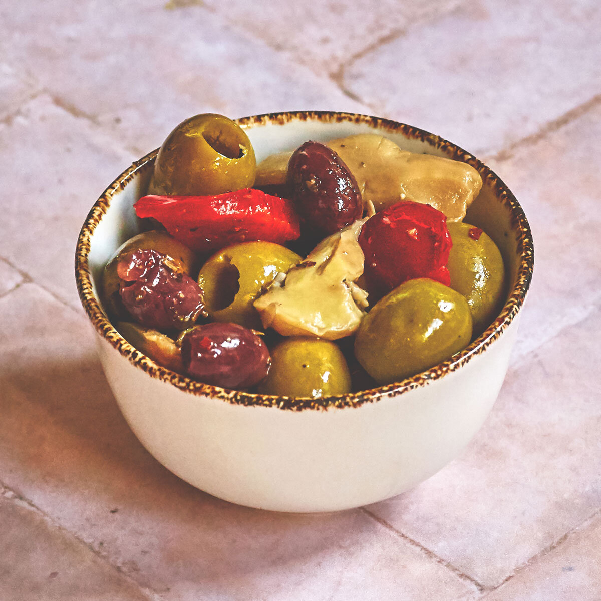 bowl of olive mix