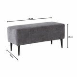 MOONAP Monroe Dark Grey Fabric Footstool
