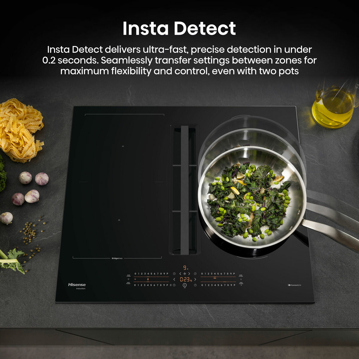 Hisense Hi6 HEH6432BSCWF 60cm Induction Hob in Black, For External / Recirculation Ventilation