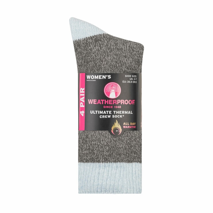 Weatherproof Ladies Thermal Sock 4 Pack in Blue