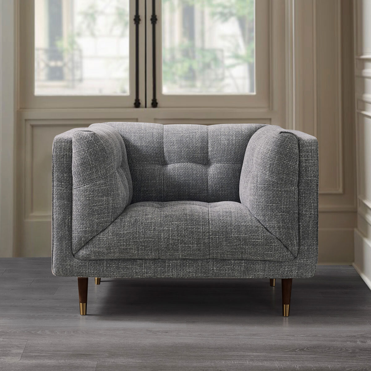 Isla Grey Fabric Armchair