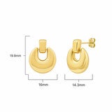 14ct Yellow Gold Plain Circle Drop Earrings 14ct Yellow Gold Plain Circle Drop Earrings