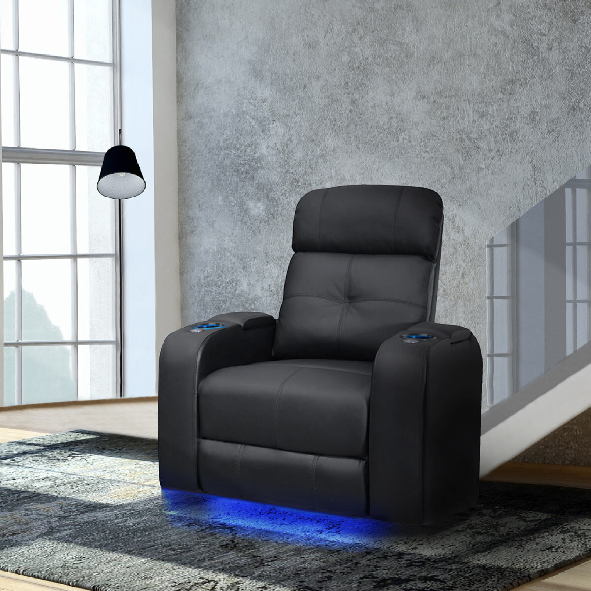 Valencia Home Theatre Seating Verona Single Chair, Black