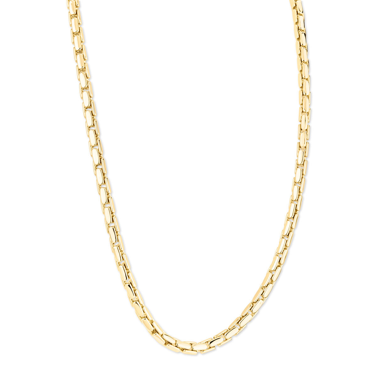 14ct Yellow Gold Rectangle Interlocking Necklace
