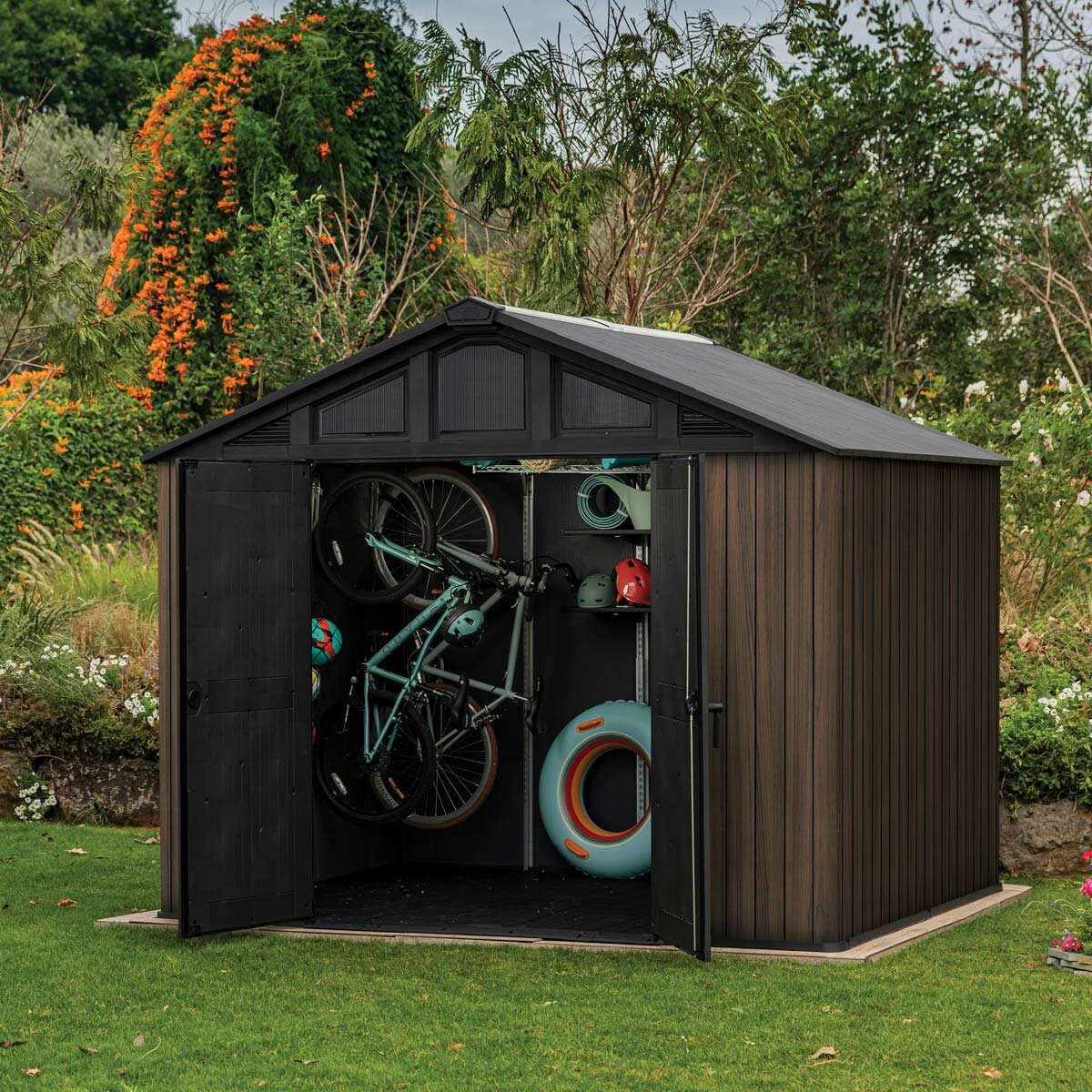 Keter Rosewood Summit 10ft x 8ft (3.05 x 2.43m) Storage Shed