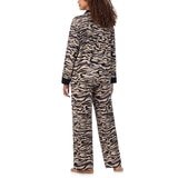 DKNY Women's Notch Collar Pyjama Set in Animal Print