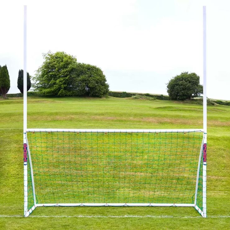 Lifestyle image of the Samba 12 x 6ft Football / 14ft Rugby Goal from the front