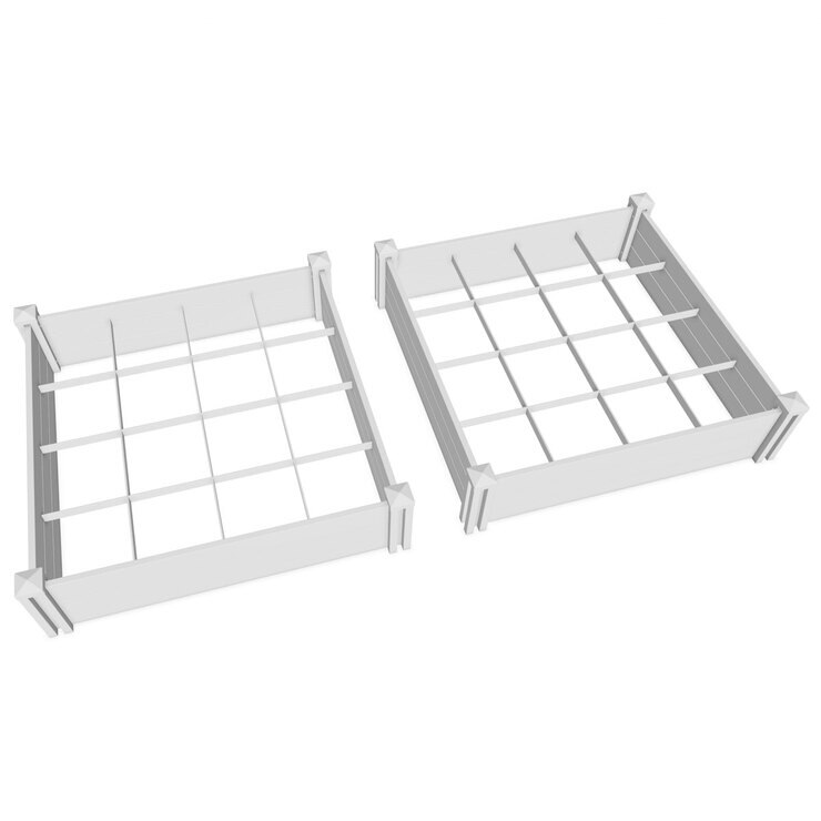Vita 120 x 120 cm White Vinyl Garden Bed 2Pack with GroGrid Costco UK