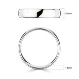 5.0mm Basic Court Wedding band. 18ct White Gold