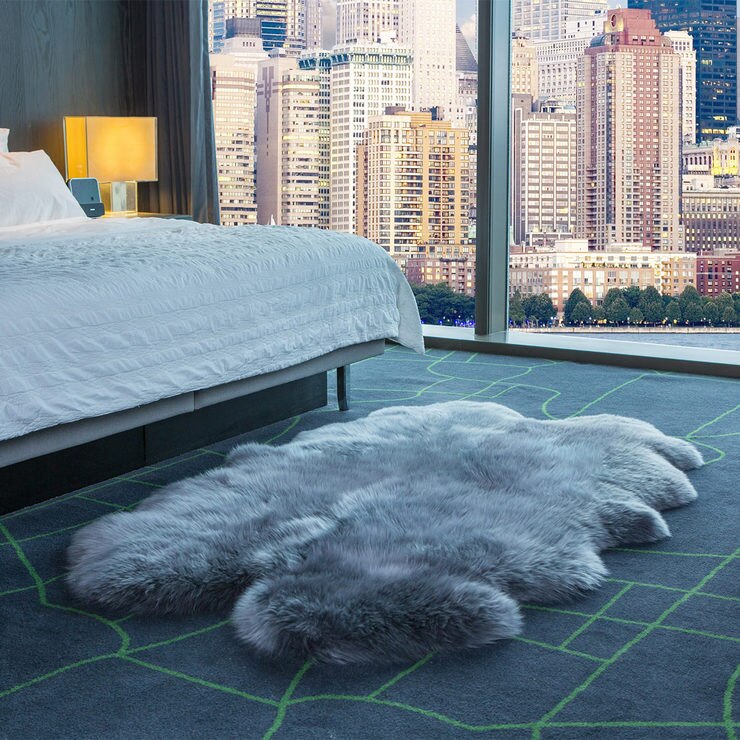 Windward 100 Sheepskin Quad Rug, Grey Costco UK