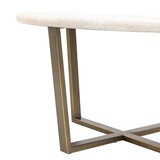 Gallery Moderna White Faux Travertine Coffee Table