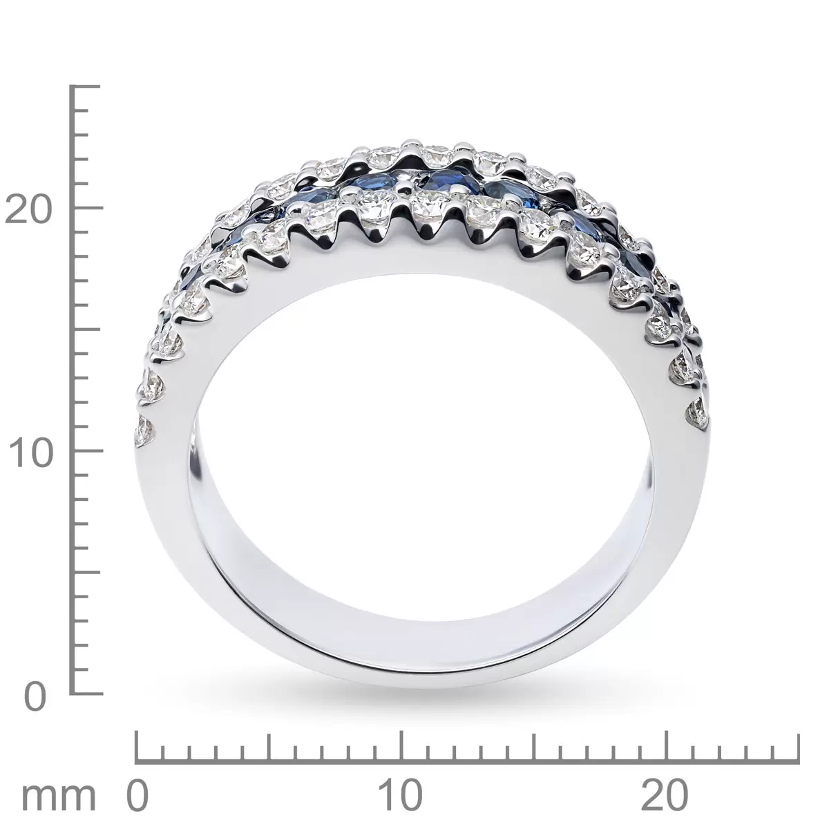 Blue Sapphire and 0.73 Diamond Ring, 14k White Gold