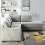 Zoy Sherwood Grey Fabric Sectional Sofa 