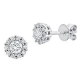 0.45ctw Round Brilliant Cut Diamond Earrings, 18ct White Gold