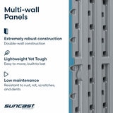 Suncast 5ft 8" x 3ft 6" (1.7 x 1.1m) 3,000 Litre Vertical Storage Shed with Shelves and Tool Hooks