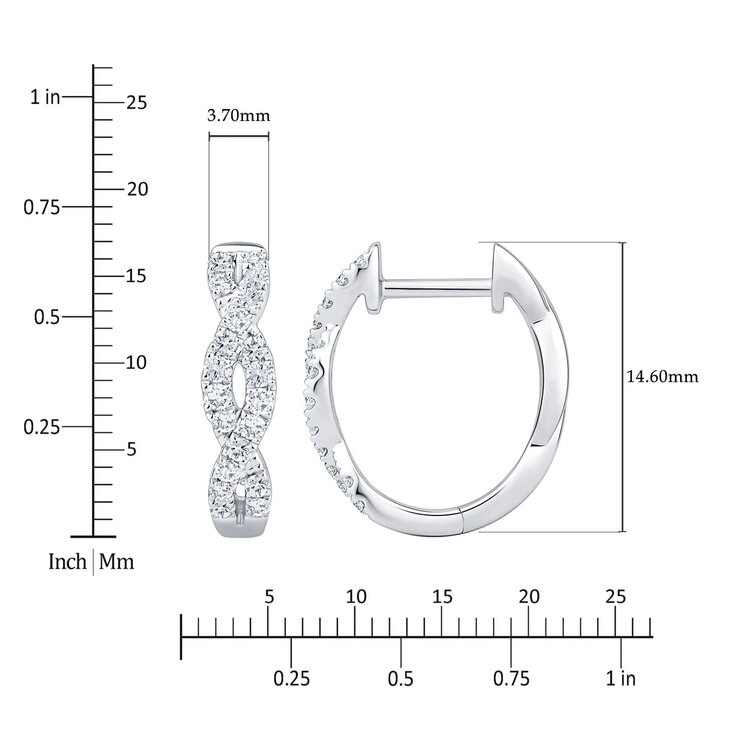 0.30ctw Round Brilliant Cut Diamond Twist Hoop Earrings