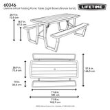 Lifetime 6ft (1.82m) Craftsman Folding Picnic Table