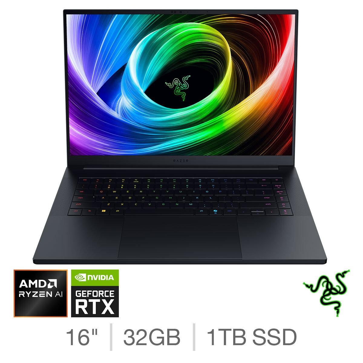 Razer Blade 16, AMD Ryzen AI 9,32GB RAM, 1TB SSD, NVIDIA GeForce RTX 5070, 16 Inch Gaming Laptop