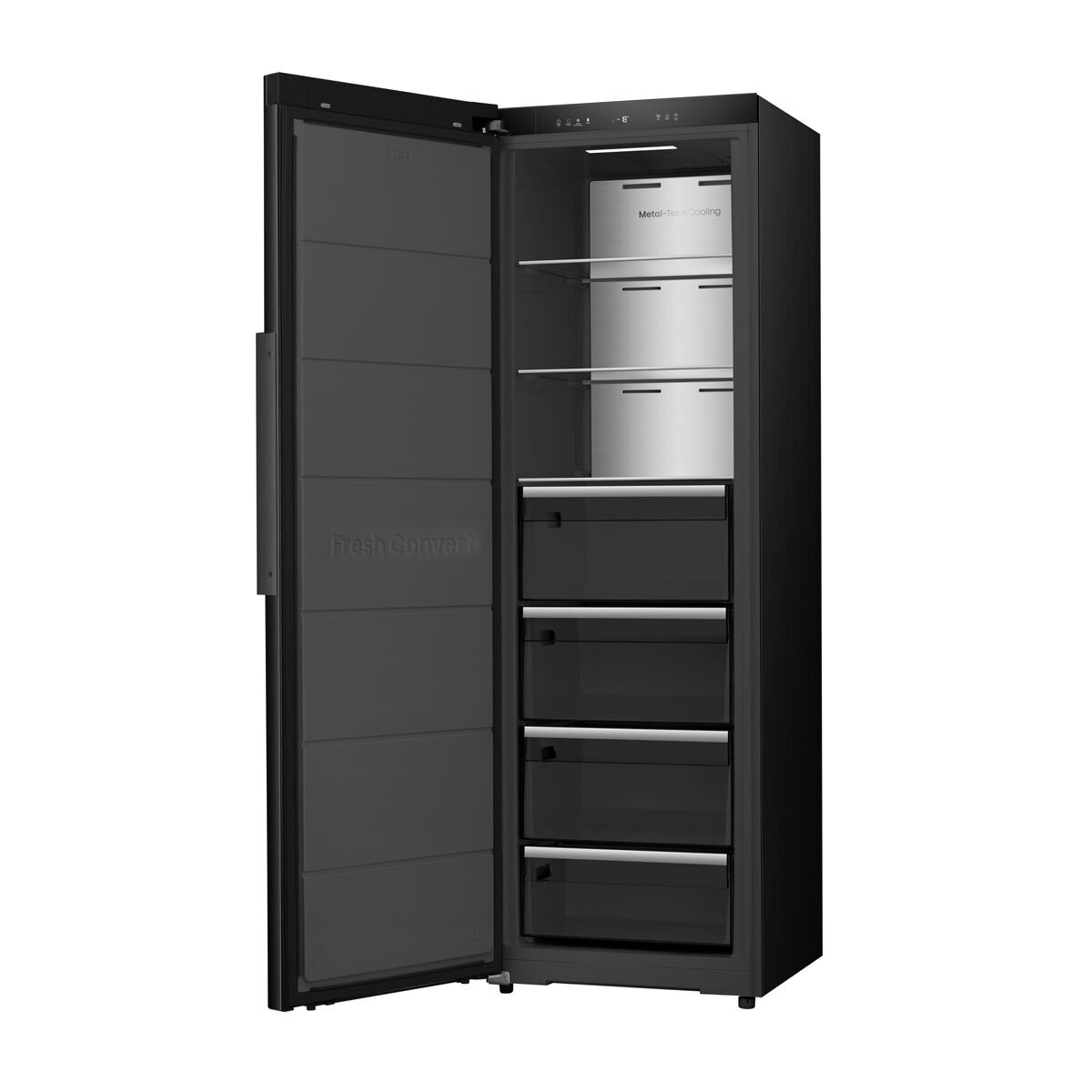 Hisense FT5K310GSFC KitchenFit Upright Freezer, C Rated in Black Steel