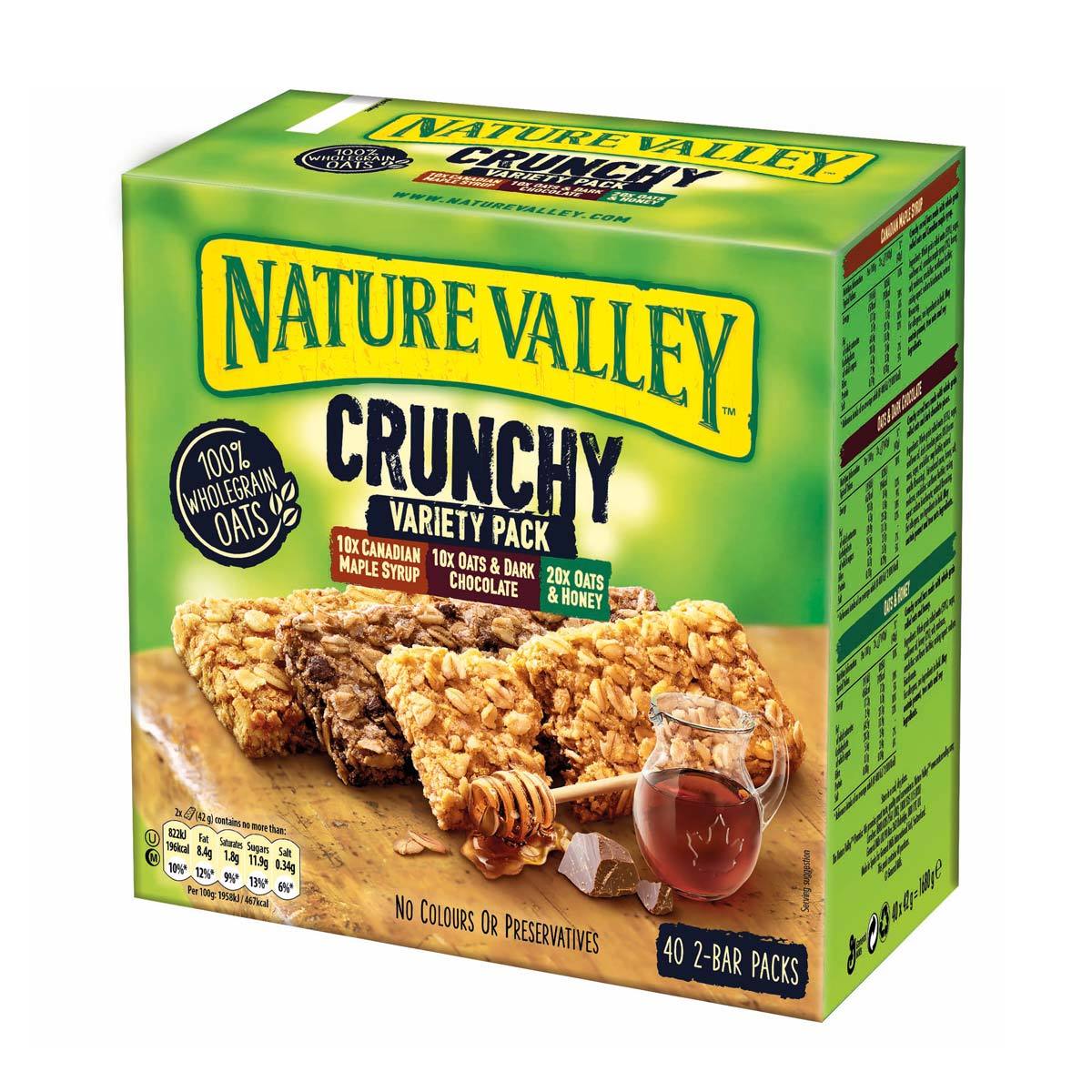 Green Variety box of Crunchy Nature Valley Bars