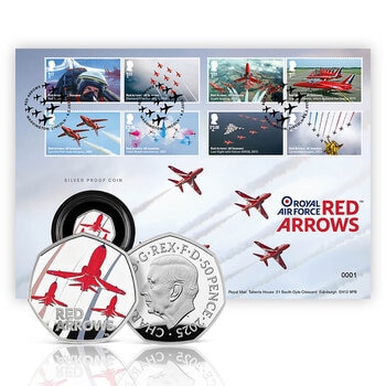 Red Arrows 50p Silver Proof Coin Cover from Royal Mail® and The Royal Mint