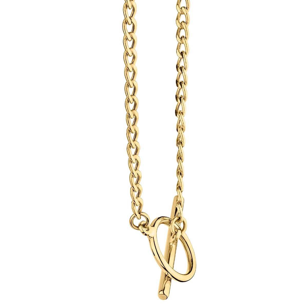 14ct Yellow Gold T-Bar Curb Necklace