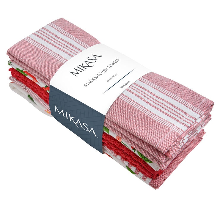 Mikasa Red Kitchen Towels, 8 Pack Mikasa Red Kitchen Towels, 8 Pack