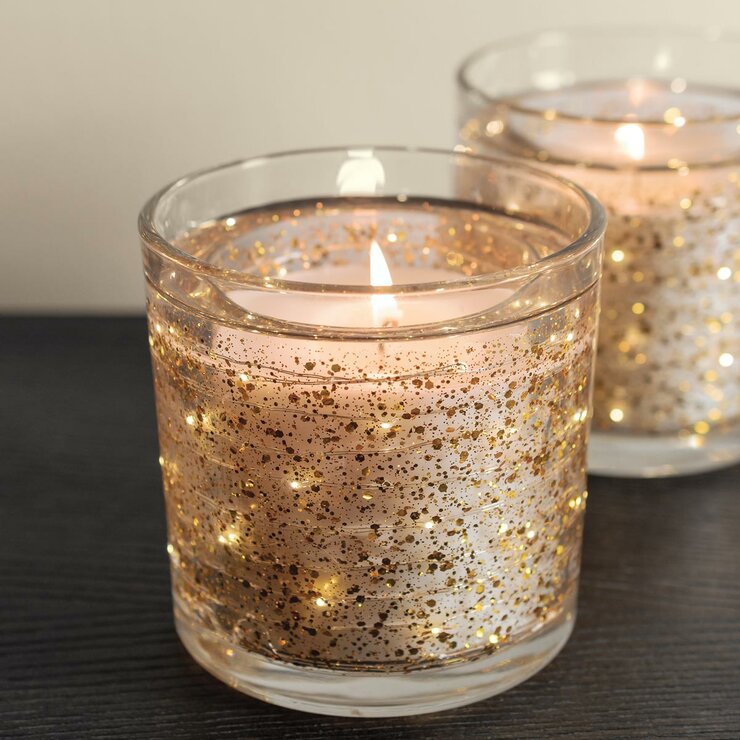 Avaria Light-Up LED Candle, 2 Pack in Pomegranate & Gilded Bay