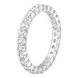 1.00ctw Round Brilliant Cut Claw Set Diamond Eternity Ring, 18ct White Gold