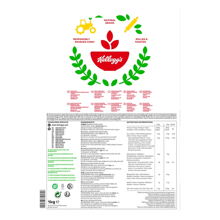 Kellogg's Corn Flakes, 2 x 1kg Costco UK
