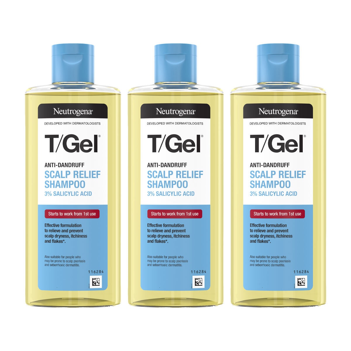 Neutrogena T/Gel Scalp Relief,3 x 250ml without package