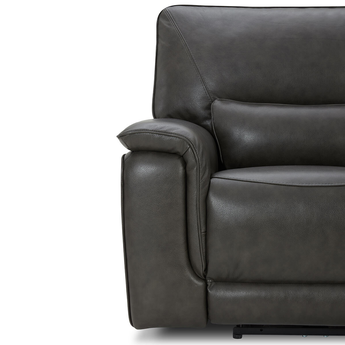 Gilman Creek Maxwell Grey Leather Power Recliner 3 Seater Sofa With Power Headrests