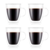 Double walled glass mug